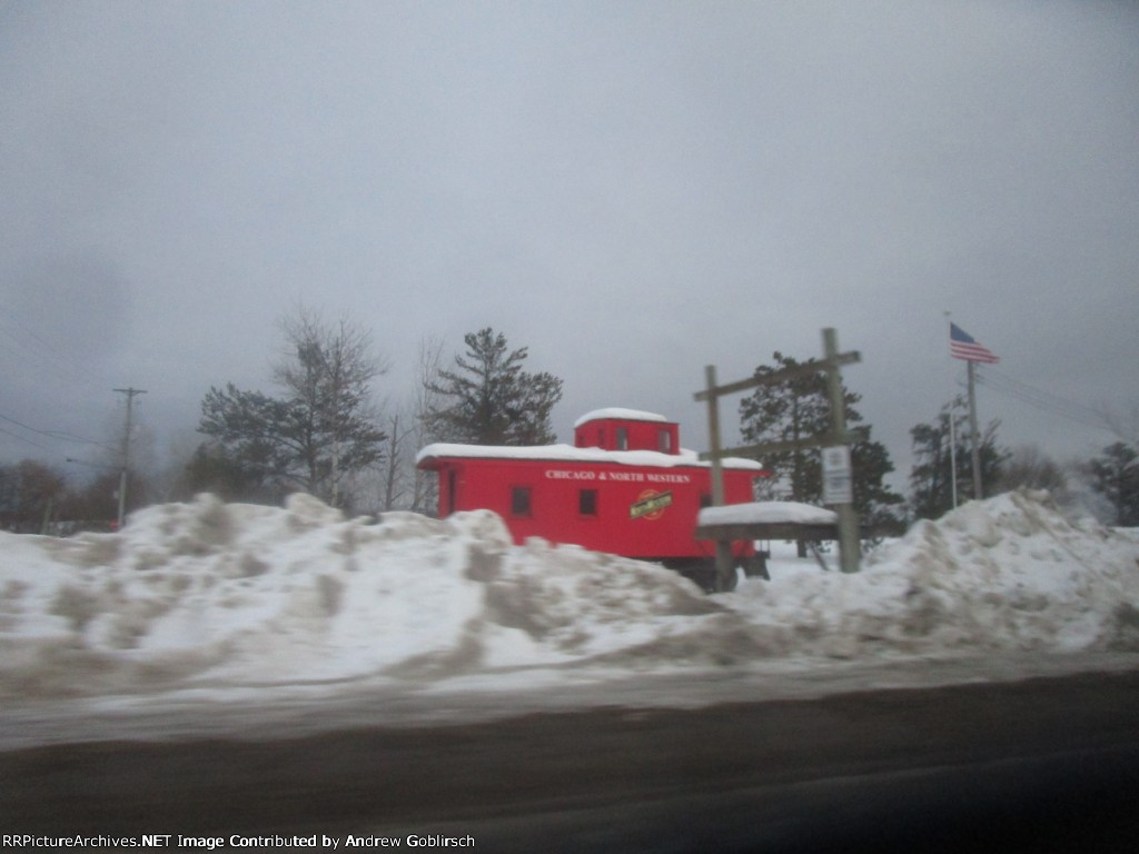 C&NW Caboose in the Snow